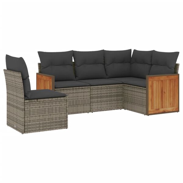 vidaXL Garden Sofa Set Grey