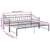 vidaXL Sofa Bed Frame Black Powder-coated metal Twin
