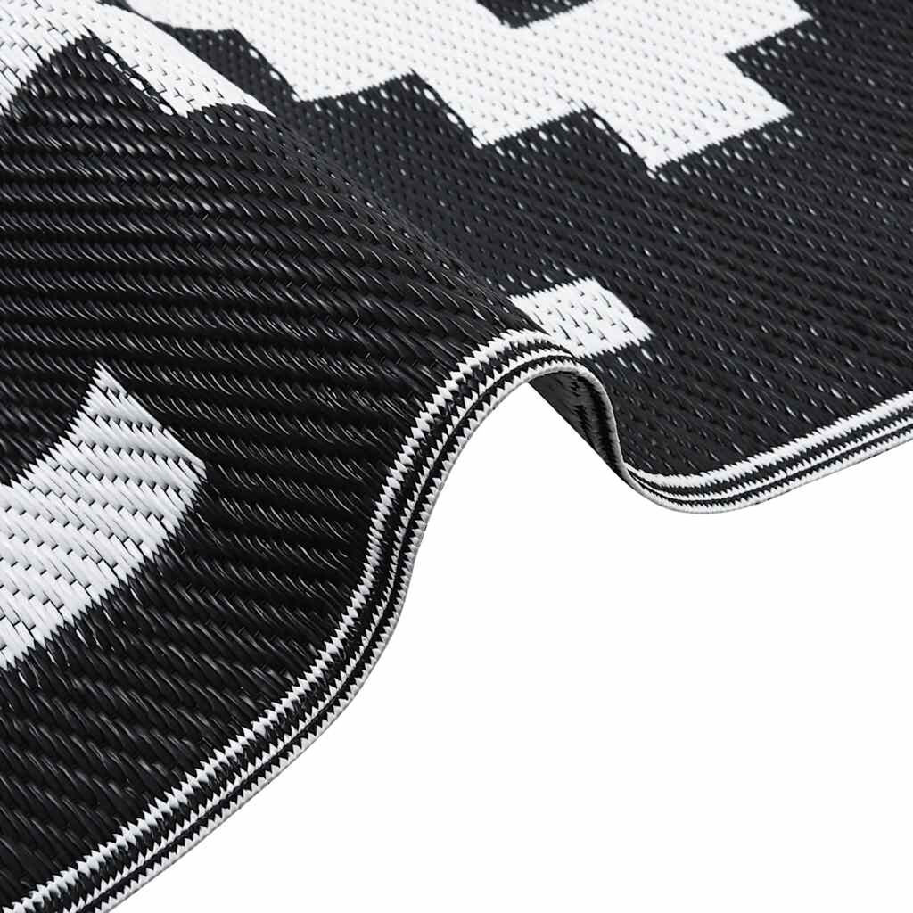 vidaXL Patio Carpet ARAKIL White and Black 47.2x70.9" PP