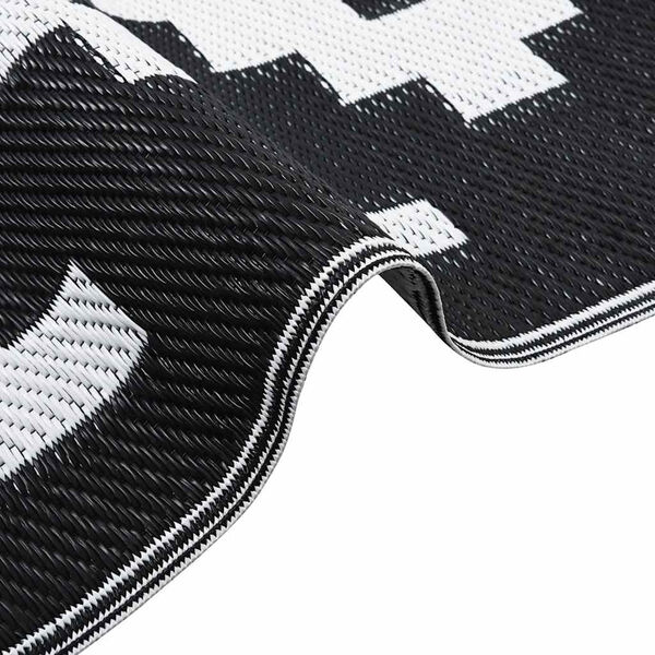 vidaXL Patio Carpet ARAKIL White and Black 47.2x70.9" PP