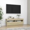 vidaXL TV Cabinet Sonoma Oak Engineered Wood Lights TV Cabinet