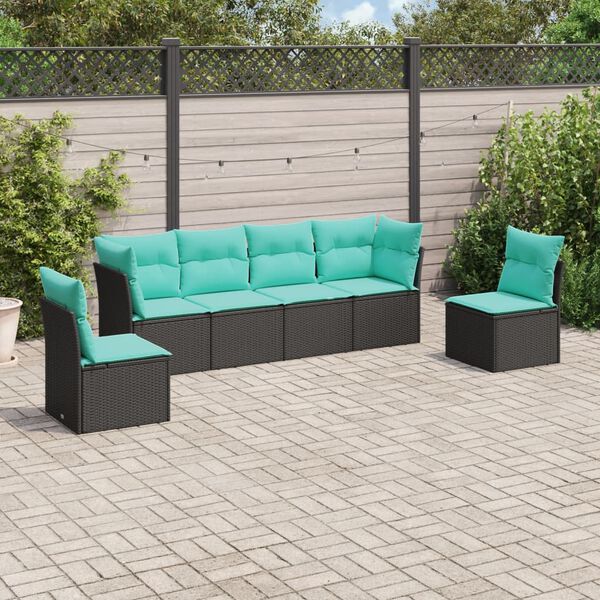 vidaXL Garden Sofa Set Black PE rattan Large Modular Garden Sofa Set