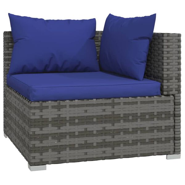 vidaXL Garden Lounge Set Gray PE rattan Large Modular