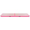 vidaXL Inflatable Gymnastics Mat with Pump 196.9"x39.4"x3.9" PVC Pink