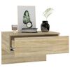 vidaXL Wall-mounted Bedside Cabinet Sonoma oak Engineered wood Medium