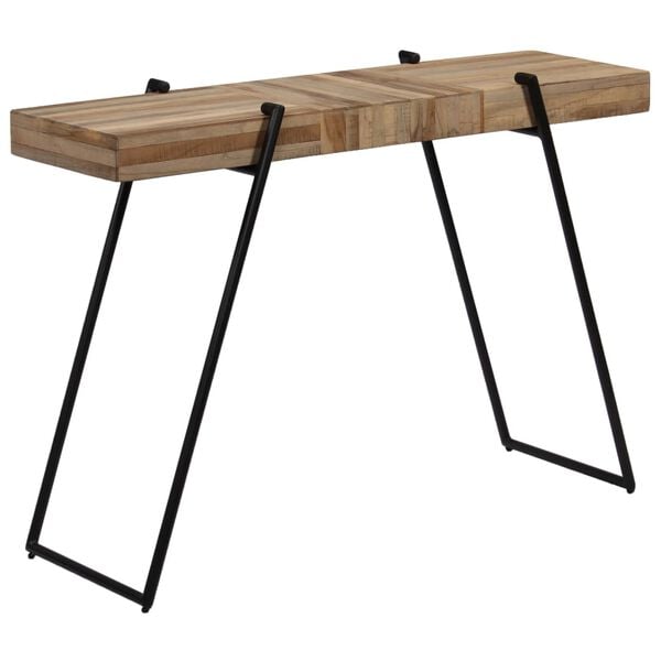vidaXL Console Table Natural Wood and Black Reclaimed Teak Medium