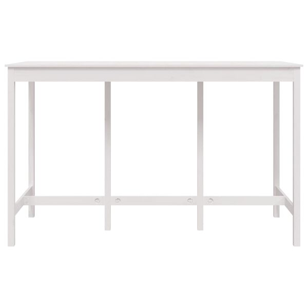 vidaXL Bar Table White Solid pine wood Large Durable Bar Table