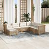 vidaXL Garden Sofa Set Beige PE Rattan 7 Piece Set Modular