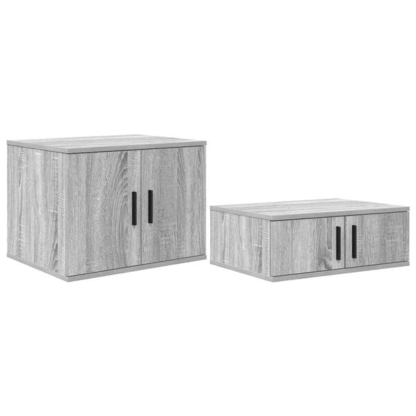 vidaXL Storage Cabinet 2 pcs Grey Sonoma 50.00 x 16.14 x 15.75 in