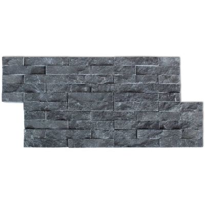 vidaXL Wall Cladding Panels 5 pcs Marble Black 5.4 ft²