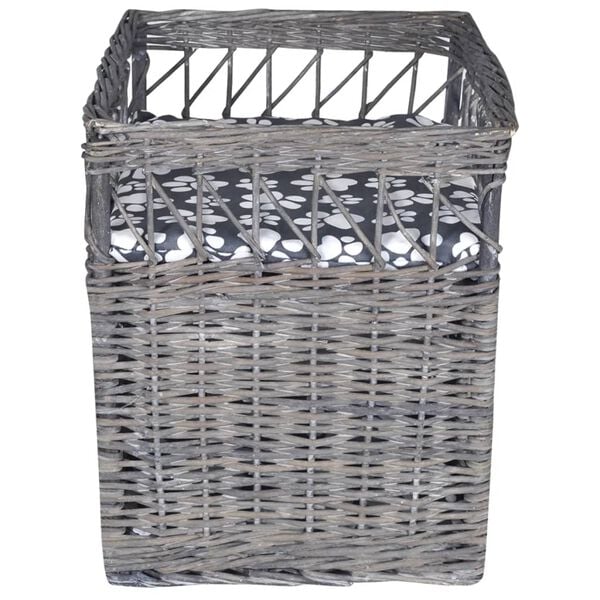 vidaXL Cat House Gray Willow Small Lightweight Cat House Square