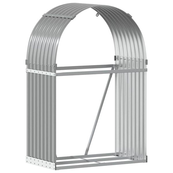 vidaXL Log Holder Light Gray 31.5"x17.7"x47.2" Galvanized Steel