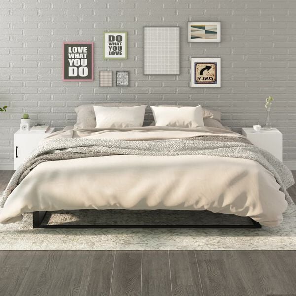 vidaXL Bedside Cabinet Set of 2 White Engineered wood