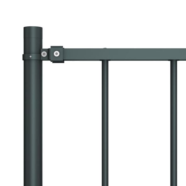 vidaXL Fence Panel with Posts Powder-coated Steel 5.6x3.3' Anthracite