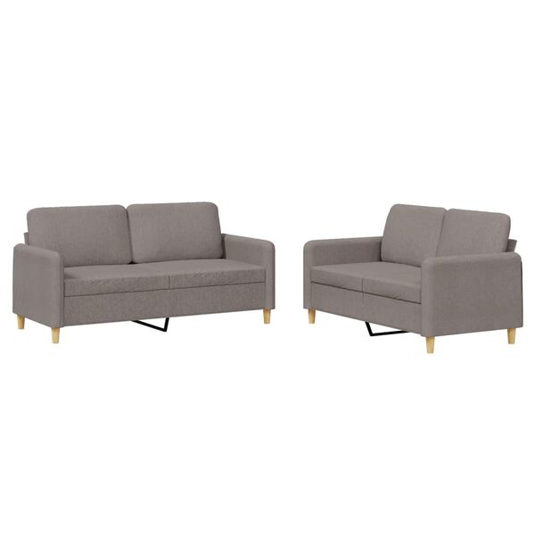 vidaXL Sofa Set Taupe Fabric (100% polyester), metal, textilene, plywood