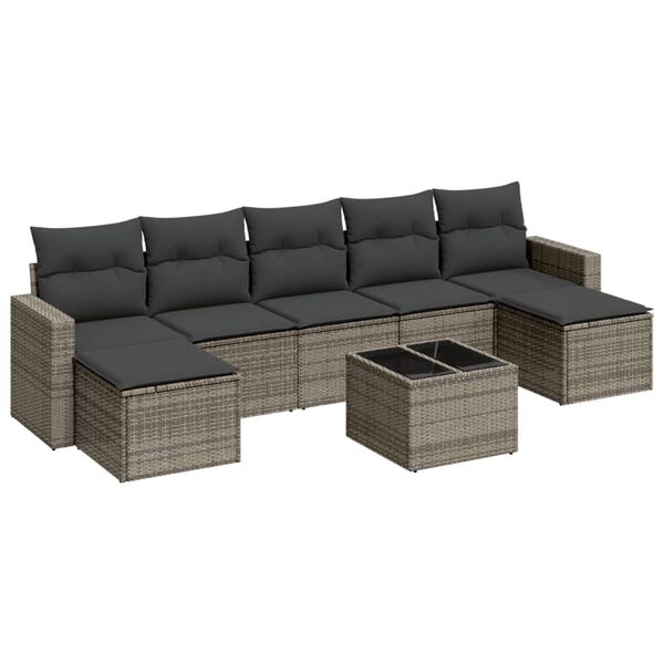 vidaXL Garden Sofa Set Grey