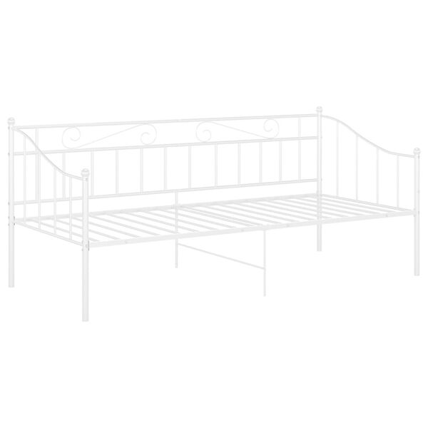 vidaXL Sofa Bed Frame White Powder-coated metal Single