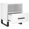 vidaXL Bedside Cabinet Set of 2 High gloss white Engineered wood, iron
