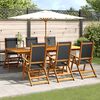 vidaXL 7 Piece Patio Dining Set Solid Wood Acacia and Textilene