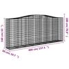 vidaXL Gabion Basket Set of 8 Silver Galvanized iron 157.5x19.7x70.9 in