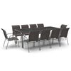 vidaXL 11 Piece Patio Dining Set Steel