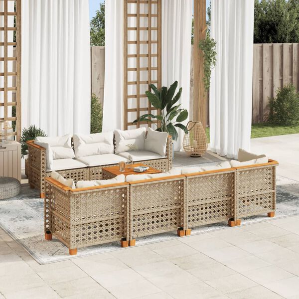 vidaXL Garden Sofa Set Beige