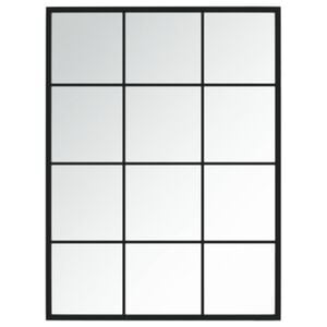 vidaXL Mirror Black Metal, glass 31.5 x 23.6 in Simple Wall Mirror