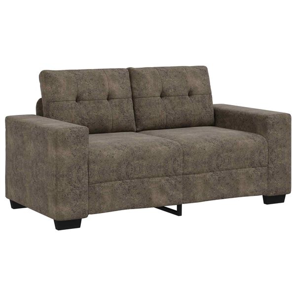 vidaXL Loveseat Sofa with Cushion Dark gray Faux leather