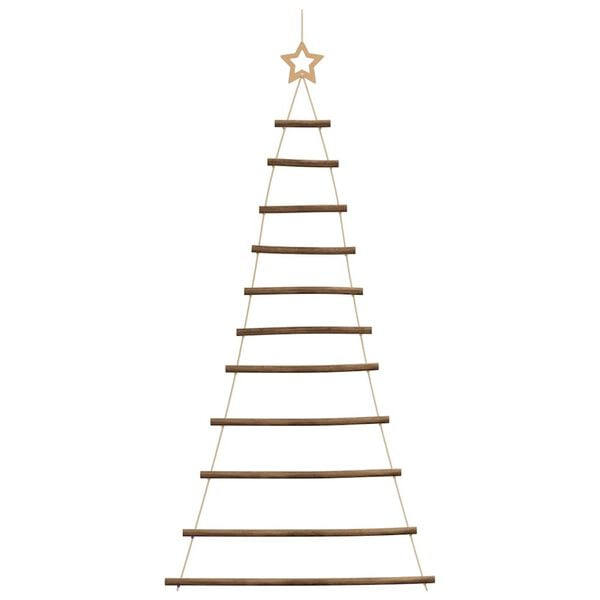 vidaXL&nbsp;Hanging Christmas Tree with Top Star 29.1x59.1" Natural Branch