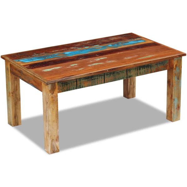 vidaXL Coffee Table Multicolor Reclaimed wood 39.4 x 23.6 x 17.7 in