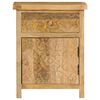 vidaXL Bedside Table Natural Wood Solid Mango Wood, Engineered Wood