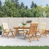 vidaXL Reclining Garden Chair Set of 4 Cream Cushion Solid teak wood