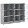 vidaXL Bookcase Concrete Gray Engineered Wood, Glass Medium Bookcase