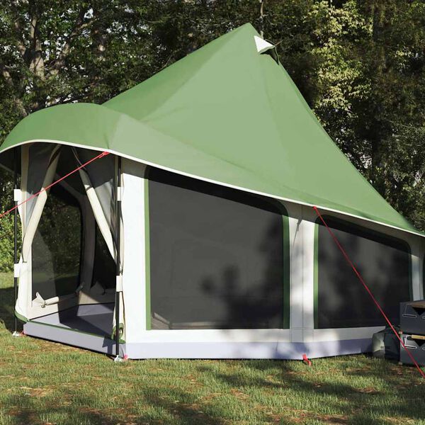 vidaXL Family Tipi Tent Folding with Roof Green 404 x 370 x 270 cm