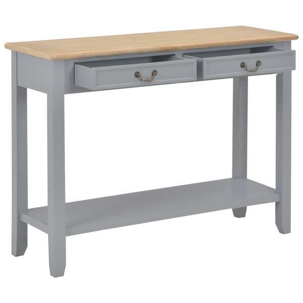 vidaXL Console Table Grey and natural wood