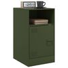 vidaXL Bedside Cabinet Set of 2 Olive Green Cold-rolled steel Standard