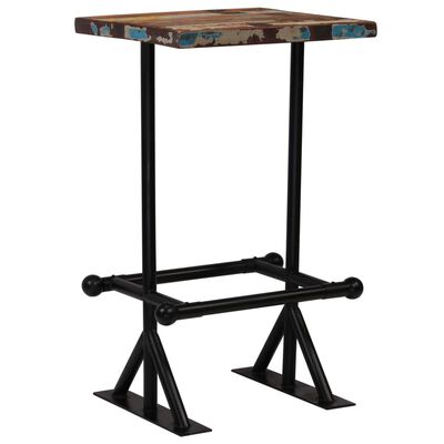 vidaXL Bar Table Solid Reclaimed Wood Multicolour 23.6"x23.6"x42.1"