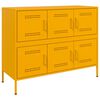 vidaXL Sideboard Mustard Yellow Cold-Rolled Steel Medium Adjustable Feet