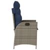vidaXL Reclining Garden Chair Grey PE rattan Standard Foldable