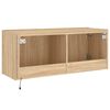 vidaXL TV Wall Stand with LED Lights Sonoma Oak 39.4"x13.8"x16.1"