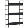 vidaXL Shelf Cabinet Black Engineered wood, Steel Medium Bookshelf