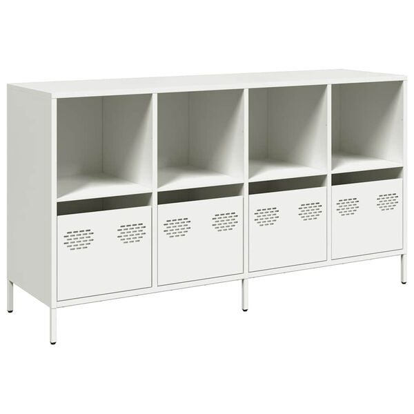 vidaXL Sideboard White Cold-rolled Steel Medium Sideboard Rectangular
