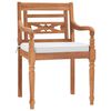 vidaXL Garden Chair Set of 2 Brown Teak wood and cotton Standard