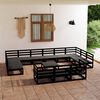 vidaXL Garden Lounge Set Black Solid pinewood Medium Modular
