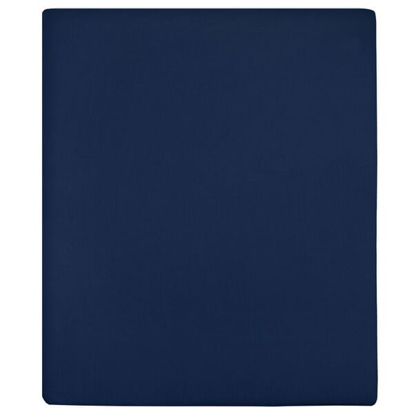 vidaXL Jersey Fitted Sheet Navy Blue 100% Cotton 39.4 x 78.7 in Bedding