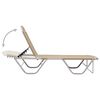 vidaXL Sun Lounger Cream and Silver Aluminum and Textilene Medium