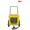 vidaXL Pet Bike Trailer Yellow and Black Oxford fabric, Iron, PVC Durable