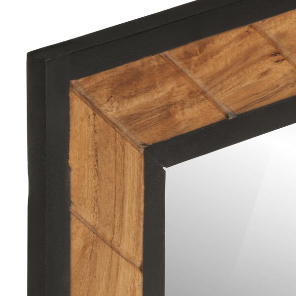 vidaXL Bathroom Mirror Natural wood with black borders Solid Acacia wood