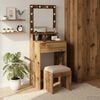 vidaXL Dressing Table with Shelf Old Wood 19.69 x 16.14 x 53.15 in