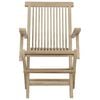 vidaXL Folding Garden Chair Set of 2 Grey Solid teak wood Adjustable